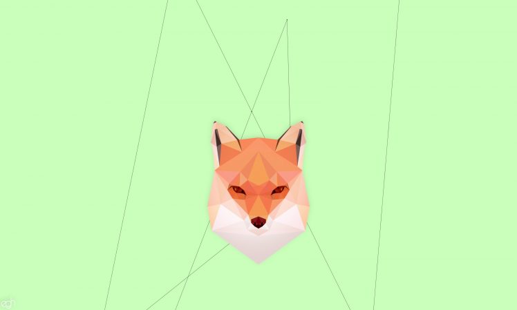 fox, Abstract, Geometry, Fox cubs, Minimalism HD Wallpaper Desktop Background