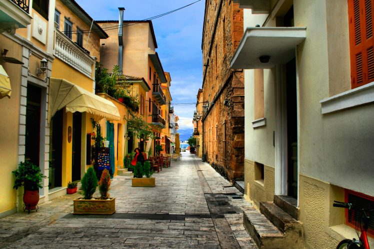 Nafplio, Greece, Street view, Street, Urban, Cityscape HD Wallpaper Desktop Background