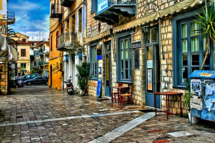 Nafplio, Greece, Street view, City, Street, Urban HD Wallpaper Desktop Background