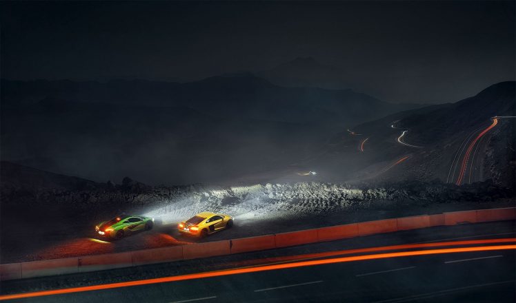 McLaren, R8, Supercars, Audi, Green HD Wallpaper Desktop Background