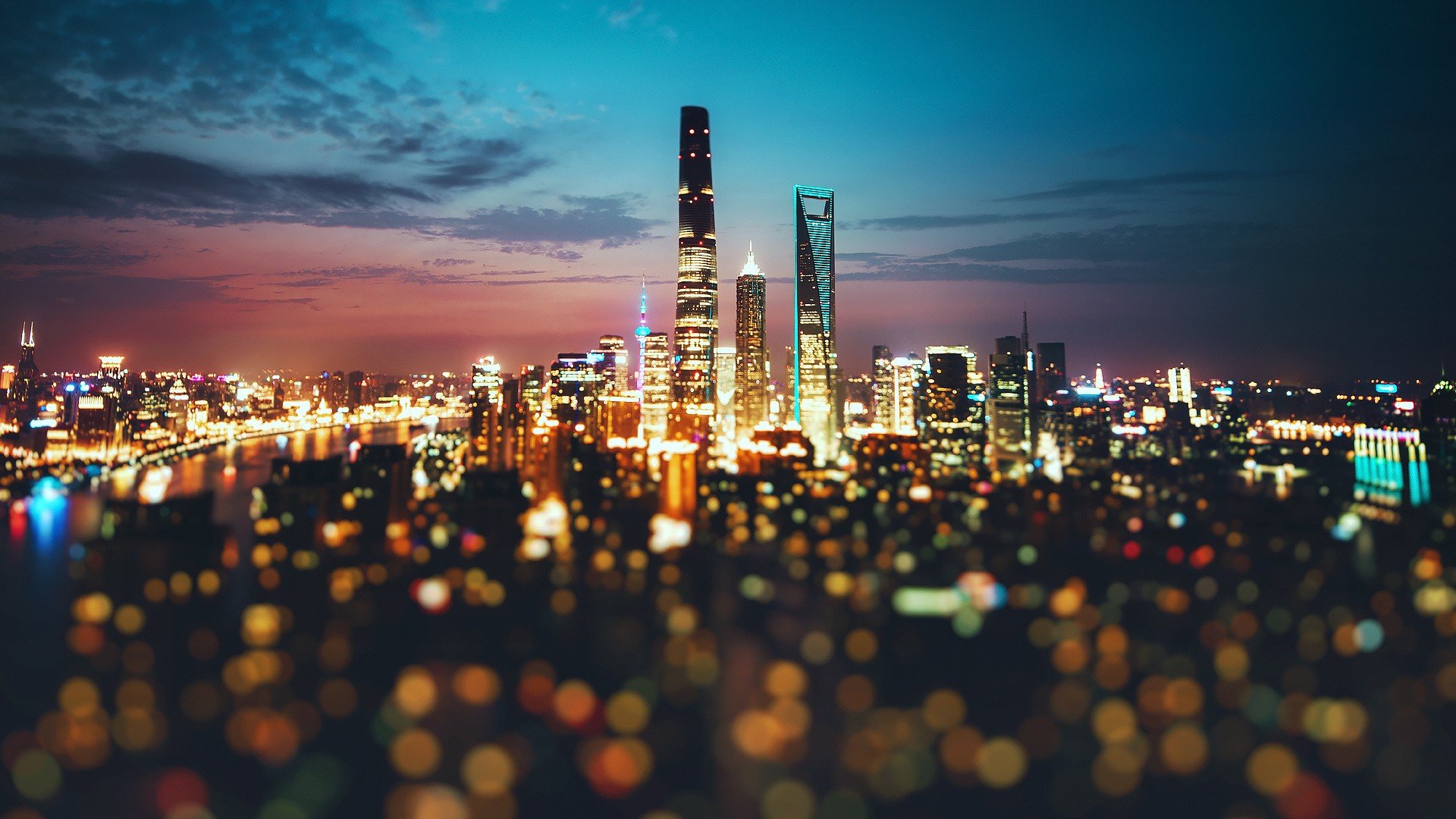 lights, Night, China, Bokeh, City Wallpapers HD / Desktop and Mobile Backgrounds