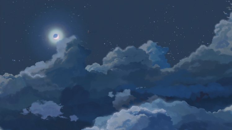 Moon, Clouds, Night HD Wallpaper Desktop Background