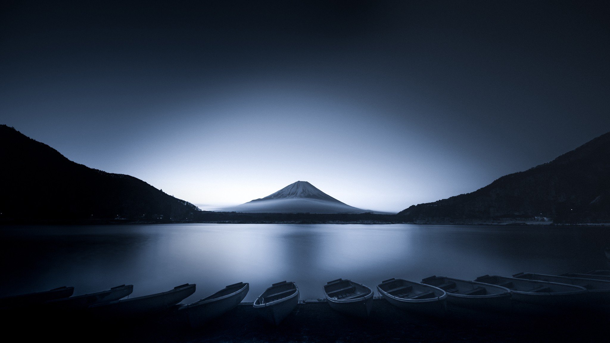 mountains, Landscape, Boat, Water, Nature, Lake, Mount Fuji, Sunrise, Japan Wallpaper