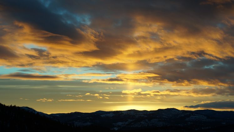 mountains, Sunset HD Wallpaper Desktop Background