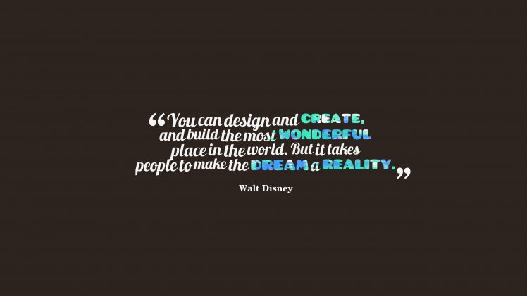 quote, Typography, Brown background, Walt Disney HD Wallpaper Desktop Background