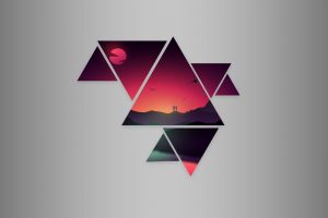 abstract, Sunset, Triangle