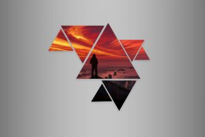 abstract, Sunset, Triangle