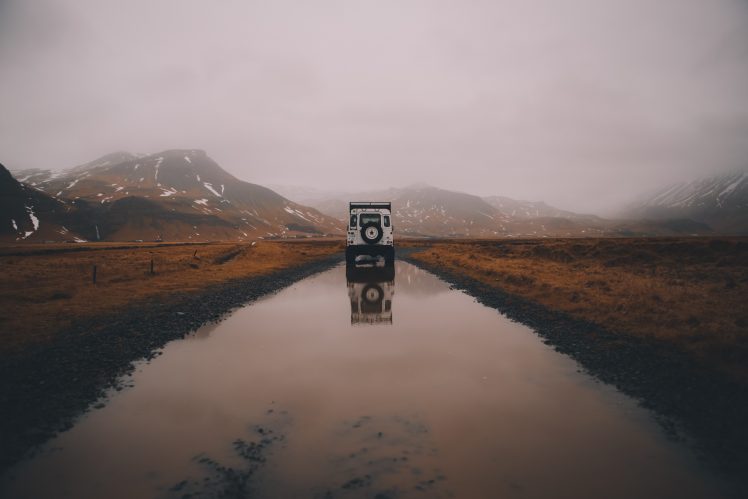 nature, Water, Car, Mist, Landscape, Mountains HD Wallpaper Desktop Background