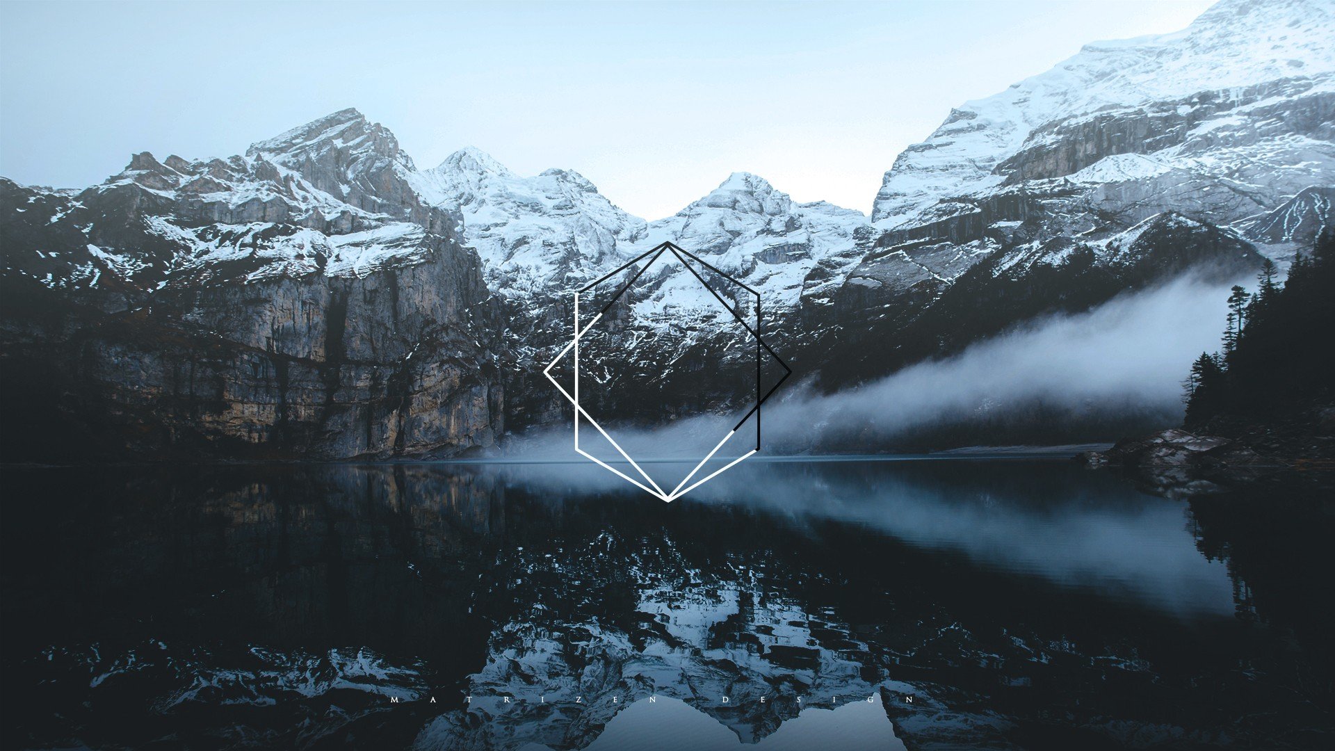 mountains, Water, Photography, Digital art, Geometry ...