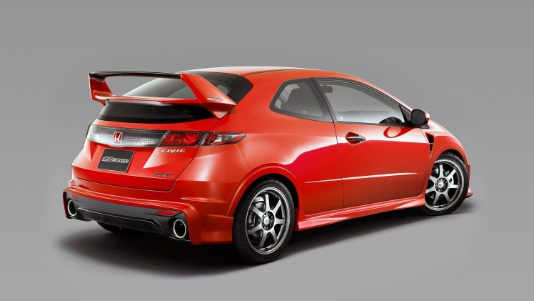 Honda, Type r, Honda civic type r, Mugen, Civic, Car, Red cars, Simple background, Vehicle HD Wallpaper Desktop Background