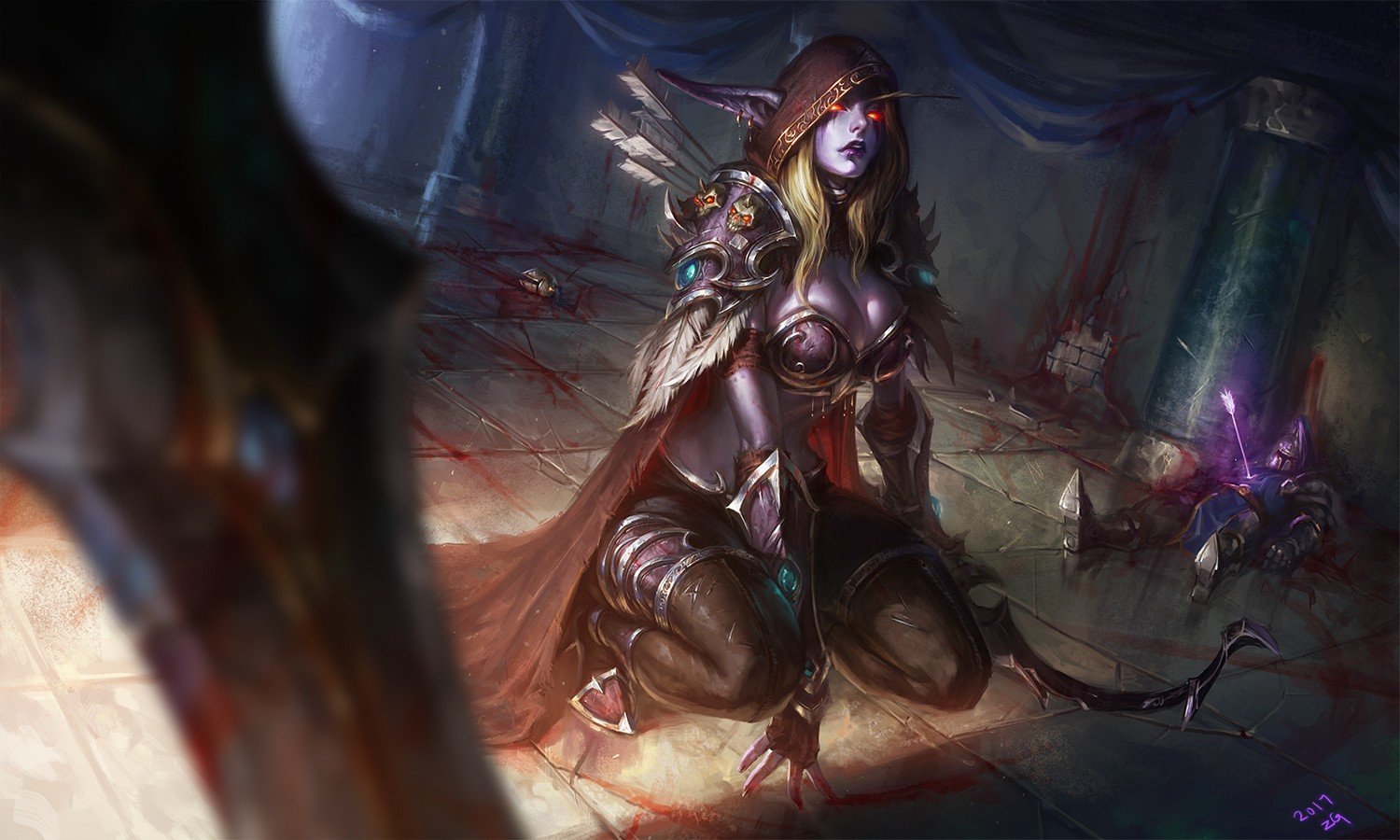 Sylvanas Windrunner, Archer, World of Warcraft, Bow, Blood Wallpapers HD / ...