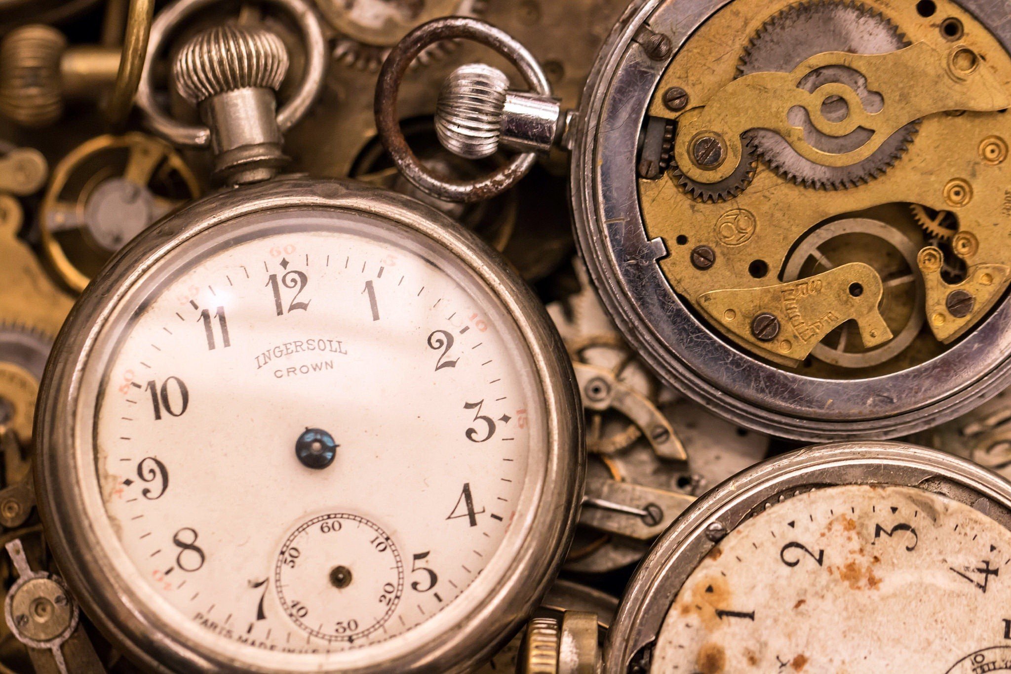 clocks, Old, Technology, Gears, Vintage, Clockwork, Pocketwatches, Ingersoll Wallpaper