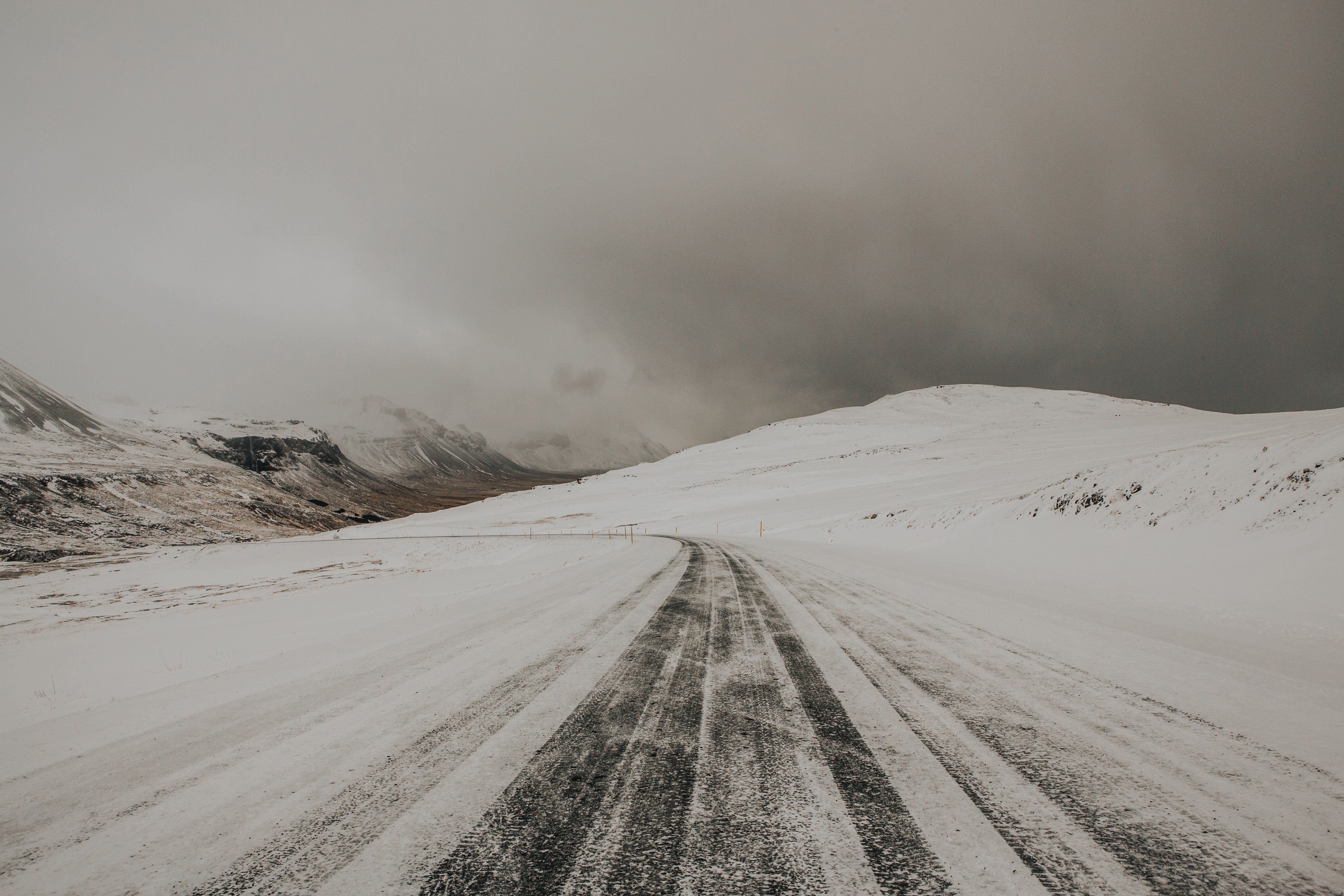 nature, Landscape, Snow, Winter, Street, Road, Mountains Wallpaper