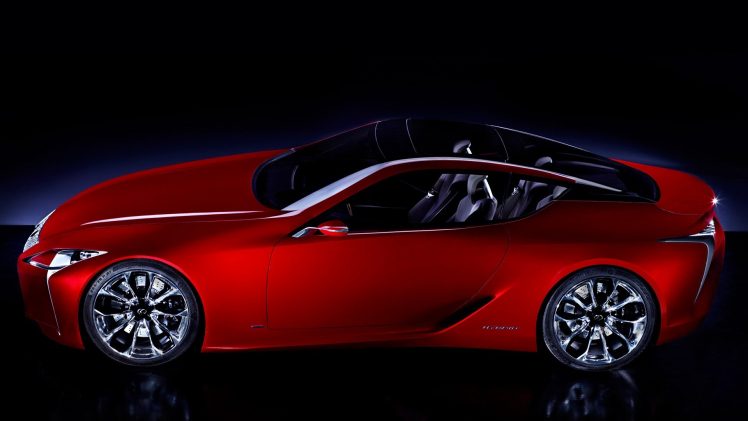Lexus LF LC Concept, Lexus, Car, Vehicle, Red cars, Side view HD Wallpaper Desktop Background