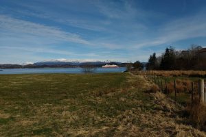 ship, Norway, Mountains, Spring, Grass, Fence, Forest