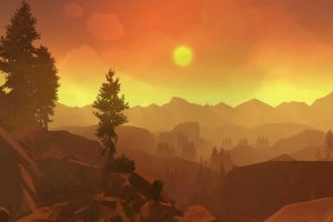Firewatch, In game, Sunlight, Forest, Sunset