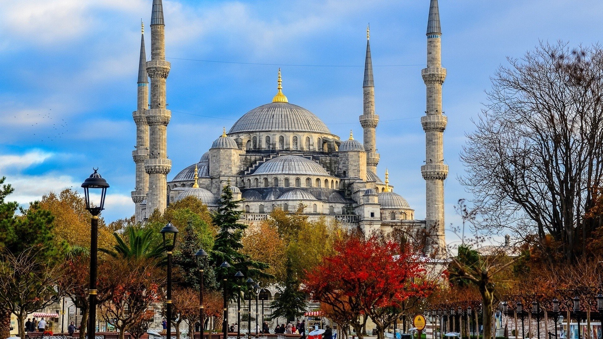 Blue Mosque, Sultan Ahmed Mosque, Mosque, Architecture, Islam, City, Islamic architecture, Istanbul, Turkey, Trees Wallpaper