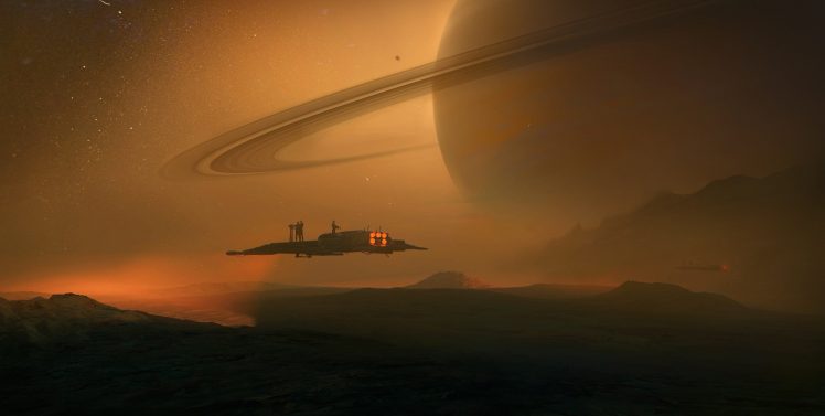 science fiction, Titan HD Wallpaper Desktop Background