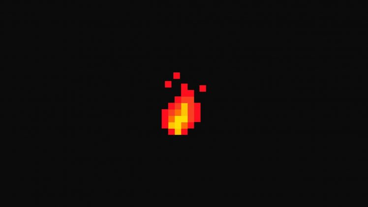 pixel art, Fire, Minimalism, Flares HD Wallpaper Desktop Background