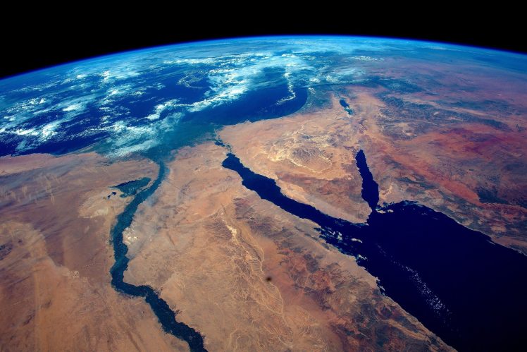 space, Africa, Earth, Egypt, Digital art, Fisheye lens HD Wallpaper Desktop Background