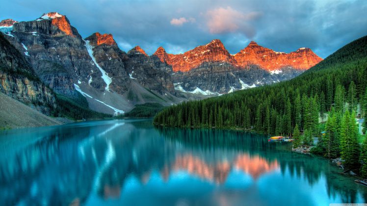 Tourism, Moraine Lake, Valley, Canada, North, Alberta National Park, Alberta, Forest, Mountains, Park, Glacial Lake, Green HD Wallpaper Desktop Background