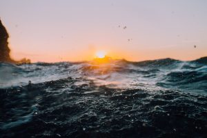 nature, Sea, Waves, Sunset