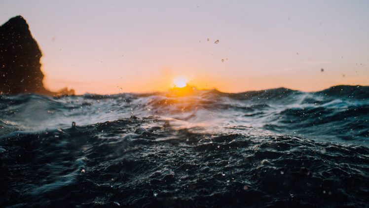 nature, Sea, Waves, Sunset HD Wallpaper Desktop Background