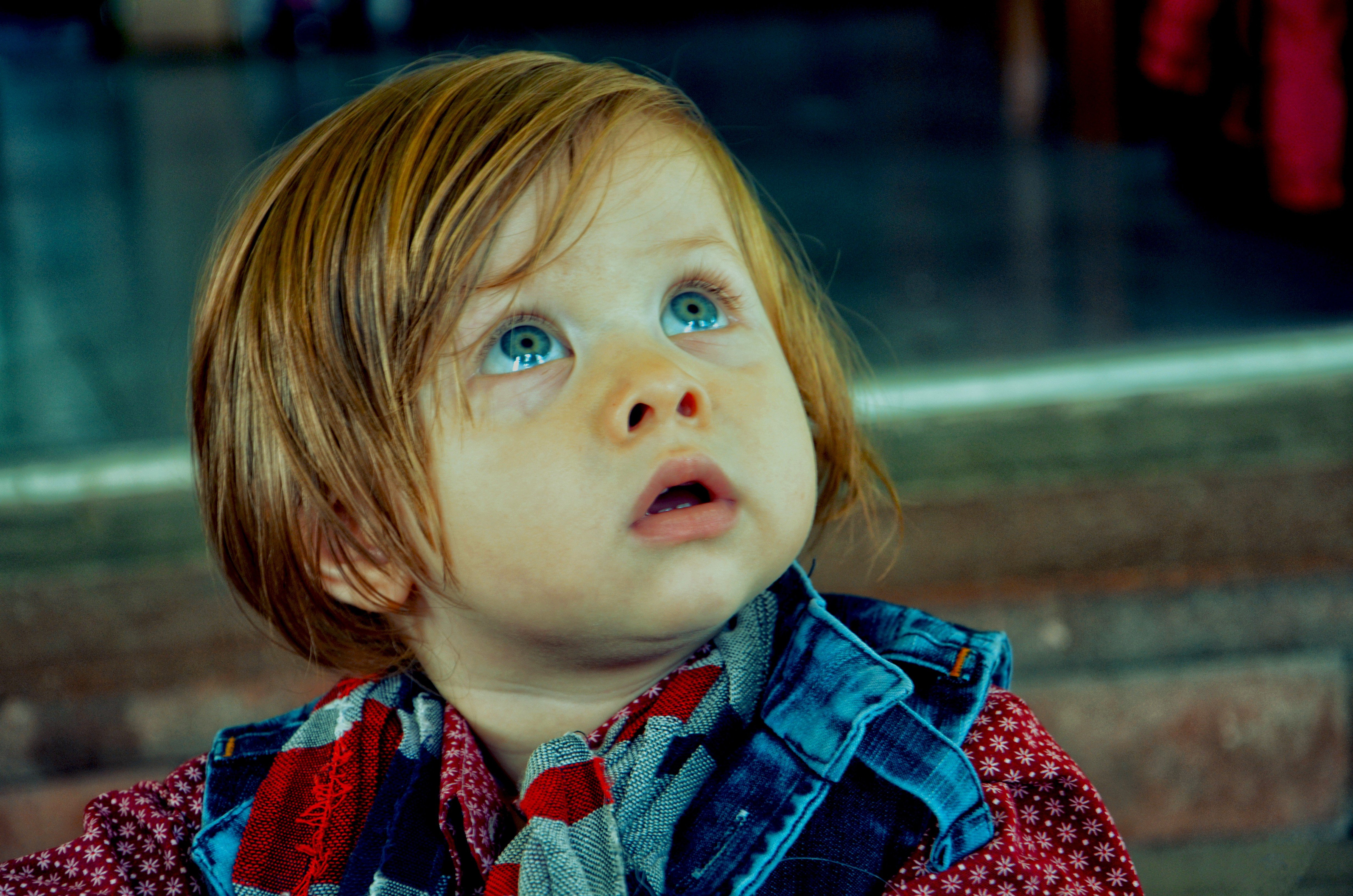 children, Blue eyes, Long hair, Open mouth, NikonD7100 Wallpaper