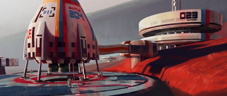 artwork, Digital art, Science fiction, Space, Spaceship HD Wallpaper Desktop Background