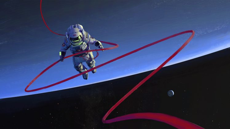 astronaut, Artwork, Digital art, Science fiction, Space, Spaceship HD Wallpaper Desktop Background