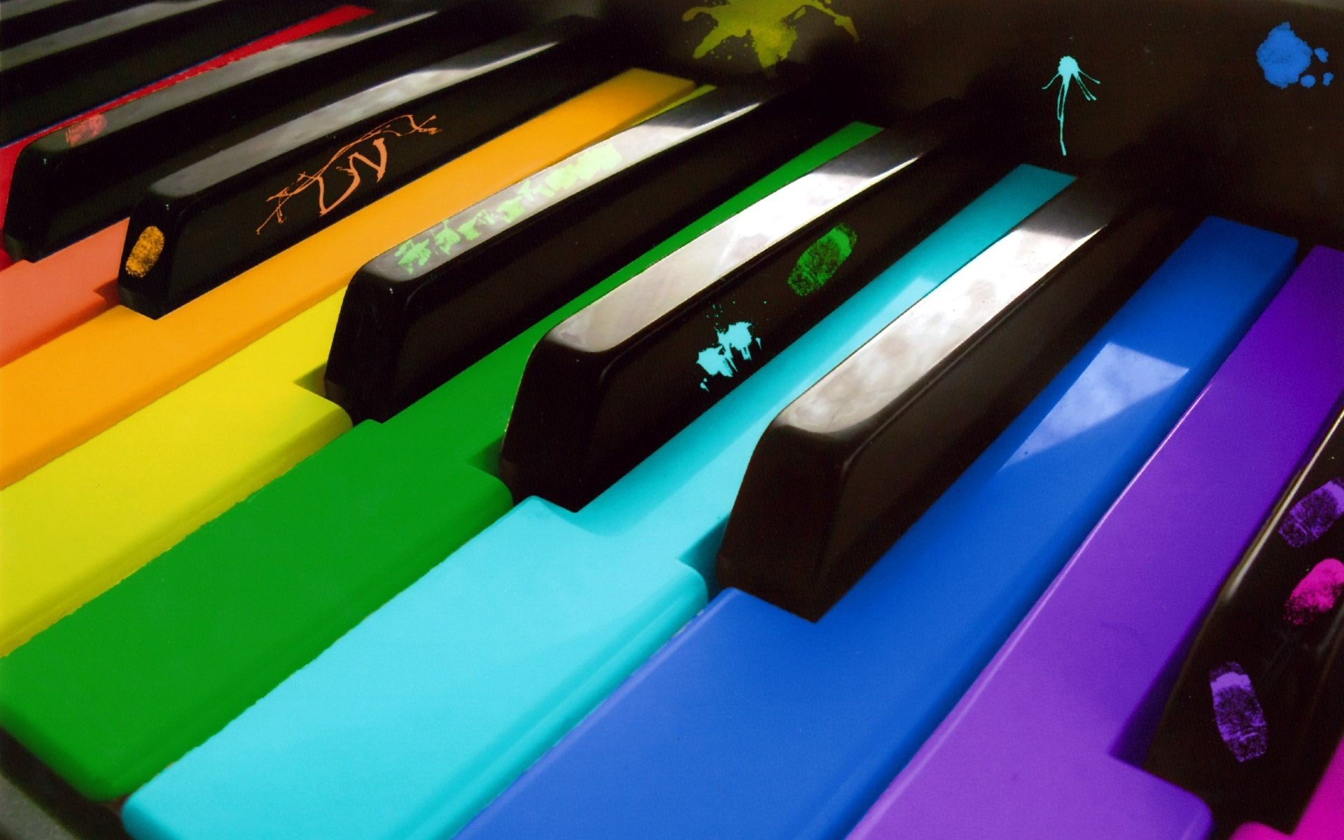 piano, Colorful Wallpaper