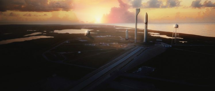 SpaceX, Interplanetary Transport System, Rocket, Landscape HD Wallpaper Desktop Background