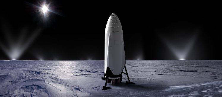 SpaceX, Interplanetary Transport System, Rocket, Space, Moon HD Wallpaper Desktop Background