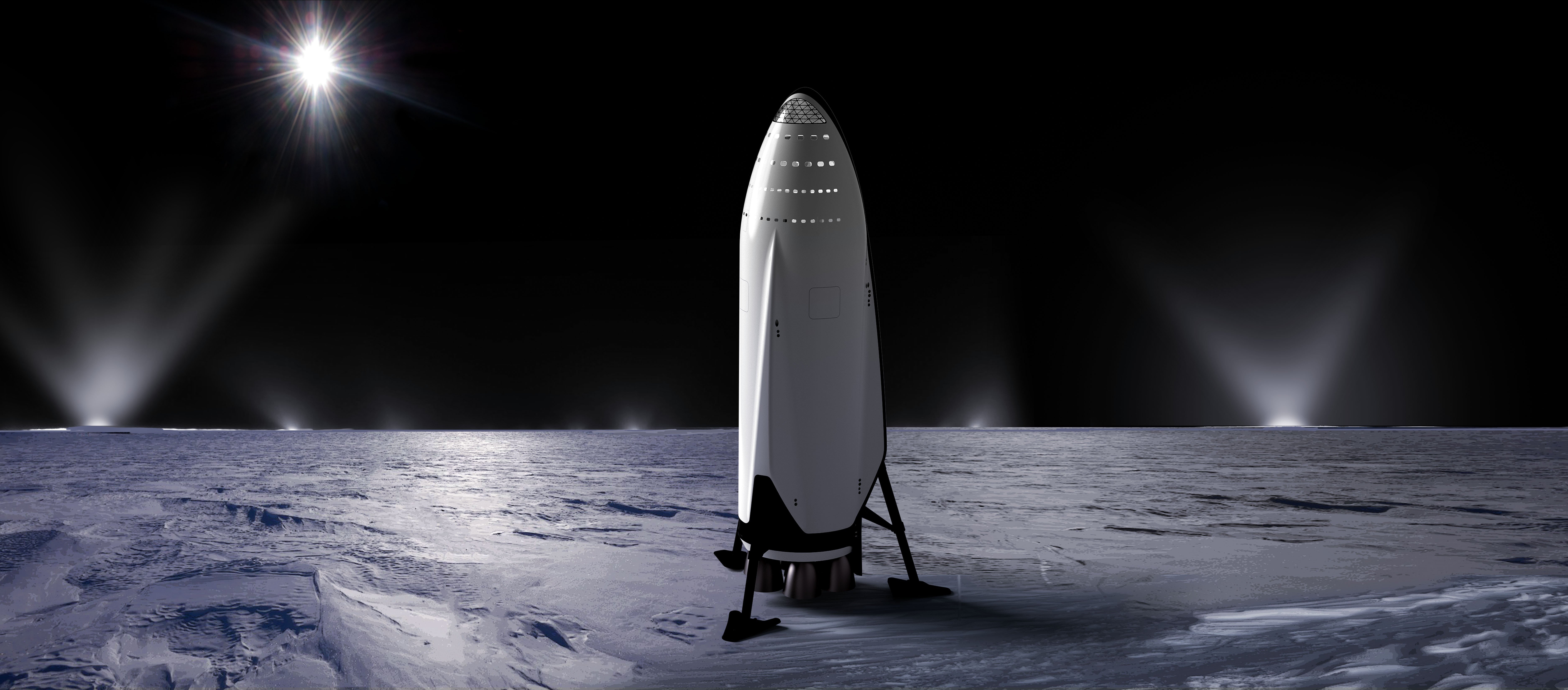 SpaceX, Interplanetary Transport System, Rocket, Space, Moon Wallpaper
