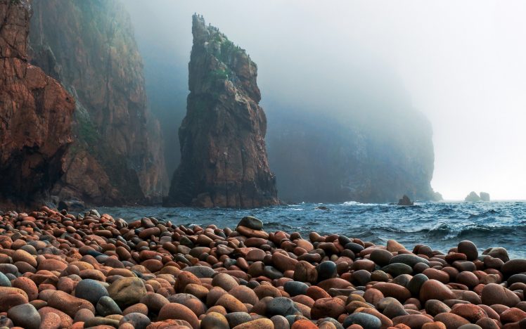 Vitaly Burke, Russia, Stones, Coast, Sea, Nature, Cliff HD Wallpaper Desktop Background