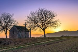 Chapelle Saint Jean Dambach la Ville, France, Field, Landscape, Sunlight