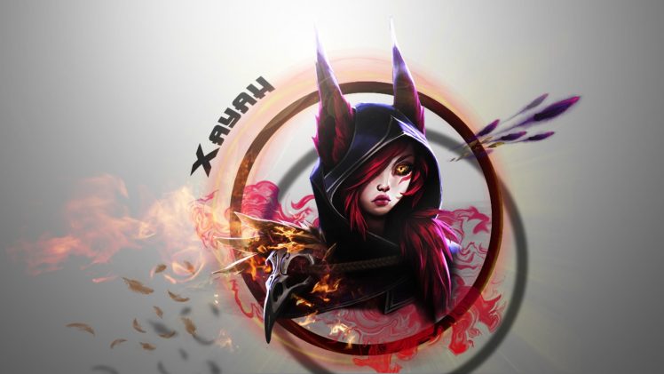 dyed hair, Summoners Rift, Hextech, Bow and arrow, Hoods, Abstract, Advertisements, Circle, Skull, Colored smoke, Xayah (League of Legends) HD Wallpaper Desktop Background