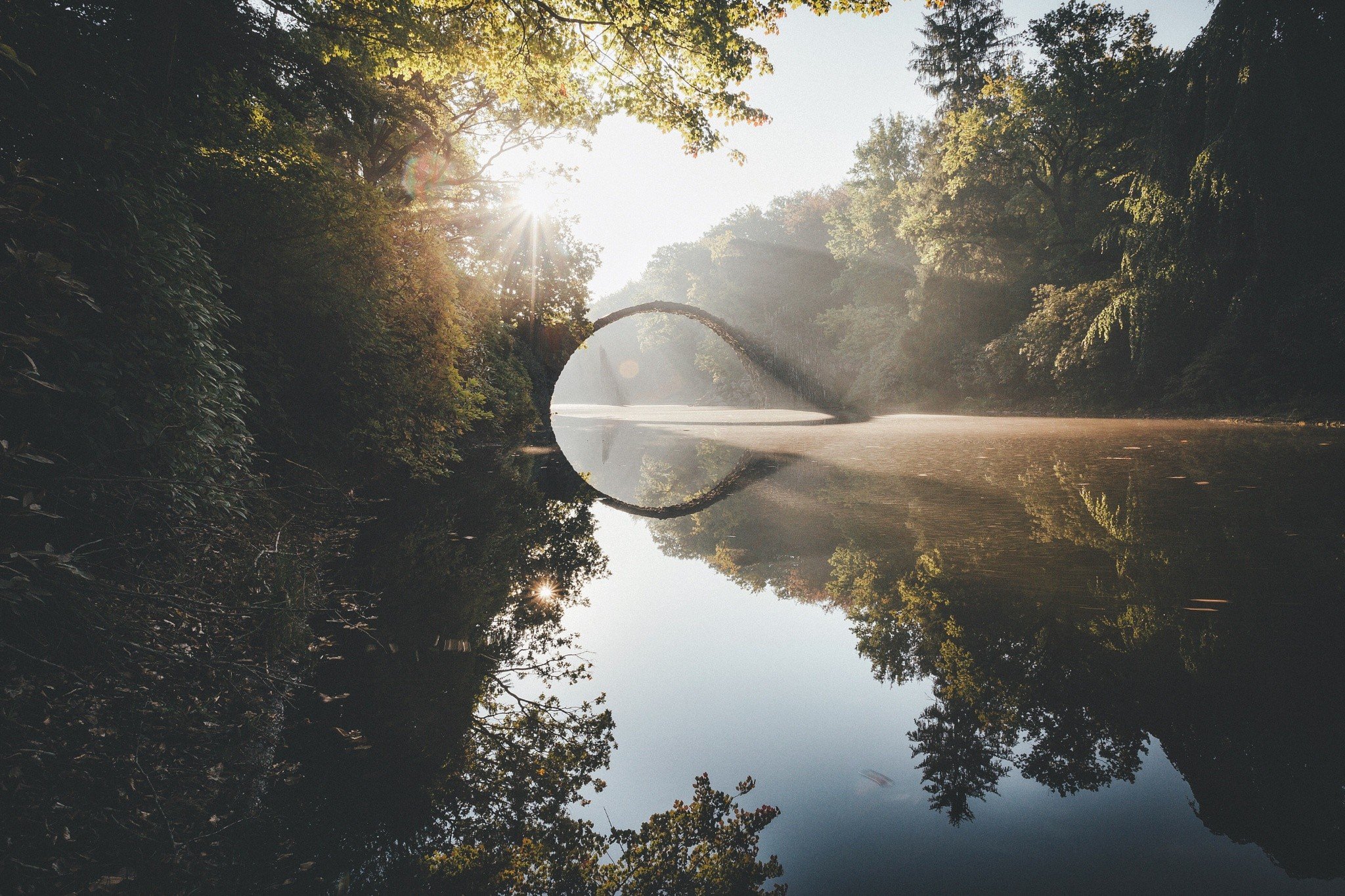 river, Nature, Lights, Park, Pond Wallpaper