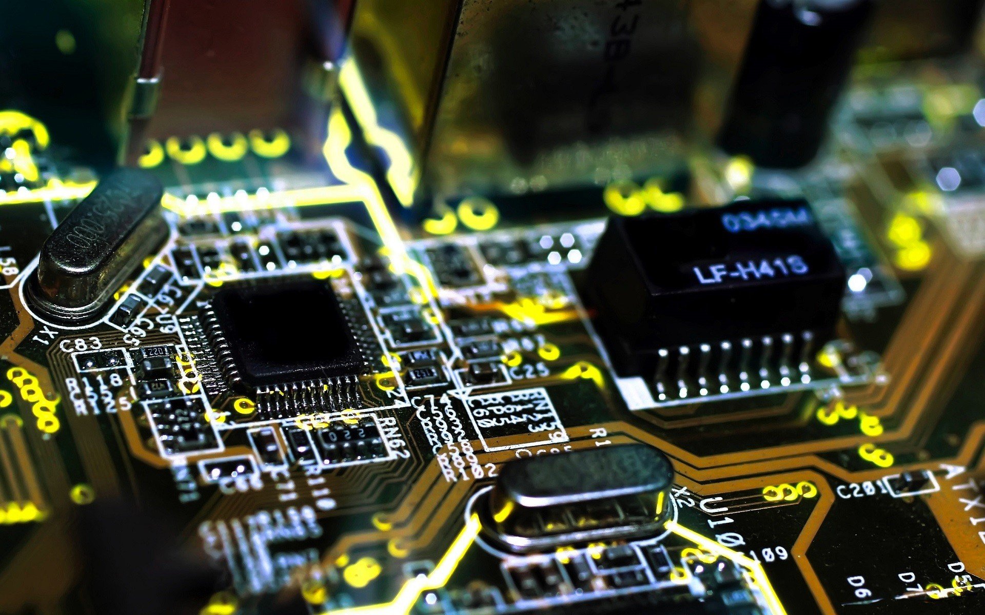 hardware, Microchip, Technology, Macro, Tilt shift, PCB Wallpaper