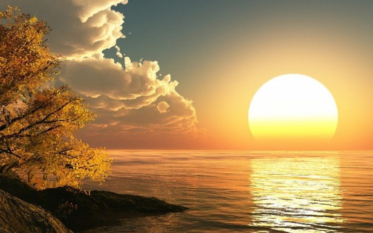 Sun, Sea HD Wallpaper Desktop Background