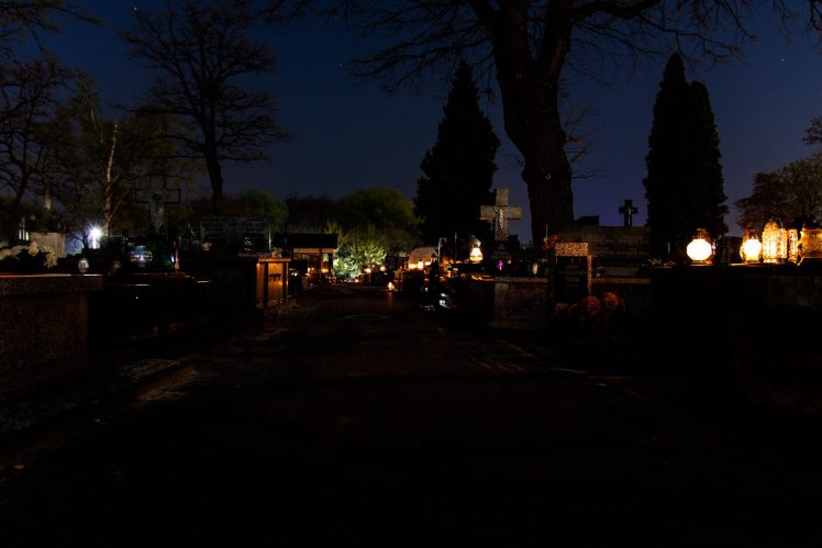 cemetery, Poland, Night, Cross HD Wallpaper Desktop Background