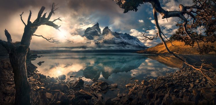nature, Landscape, Rocks, Reflection, Trees, Mountains, Water HD Wallpaper Desktop Background