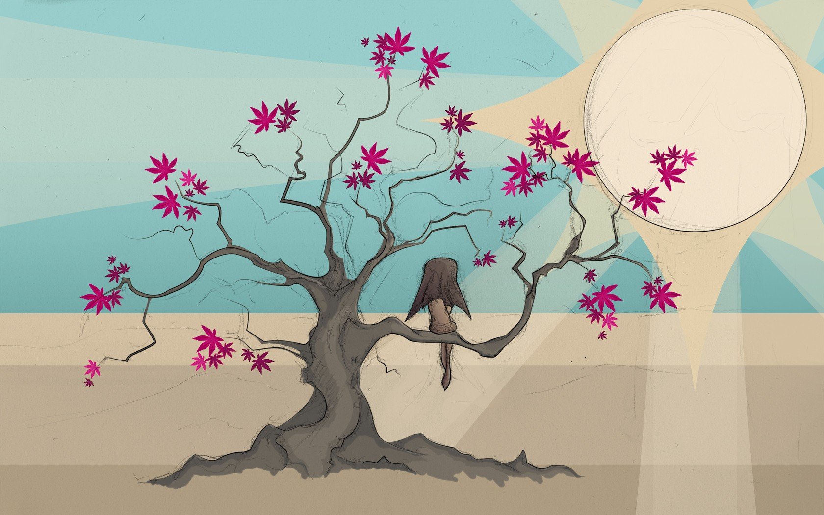 Traditional Artwork, Trees Wallpaper