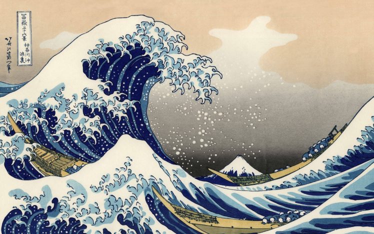 Traditional Artwork, Wood block, Hokusai, The Great Wave off Kanagawa, Sea, Japan, Artwork HD Wallpaper Desktop Background