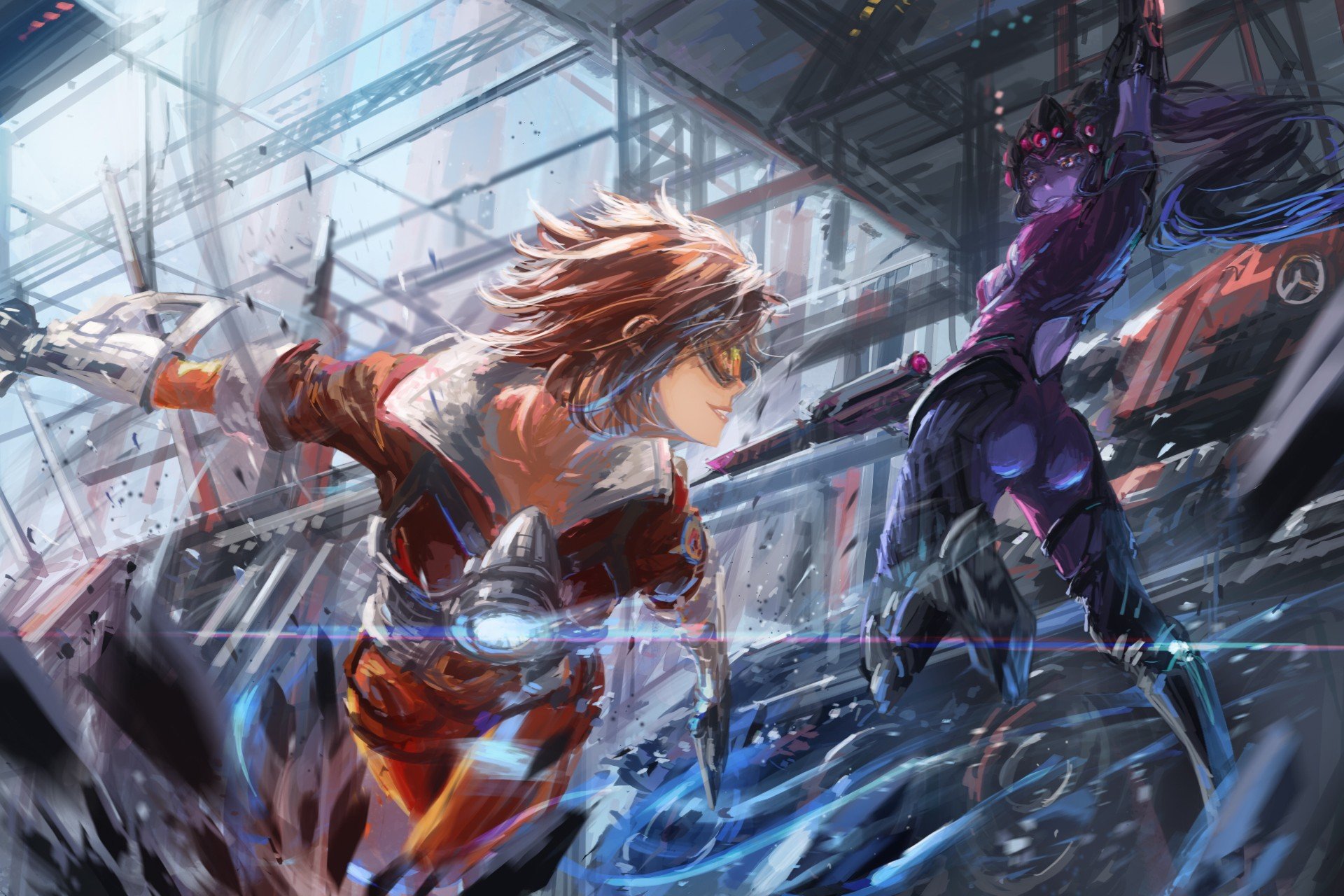 Overwatch, Tracer (Overwatch), Widowmaker (Overwatch) Wallpaper