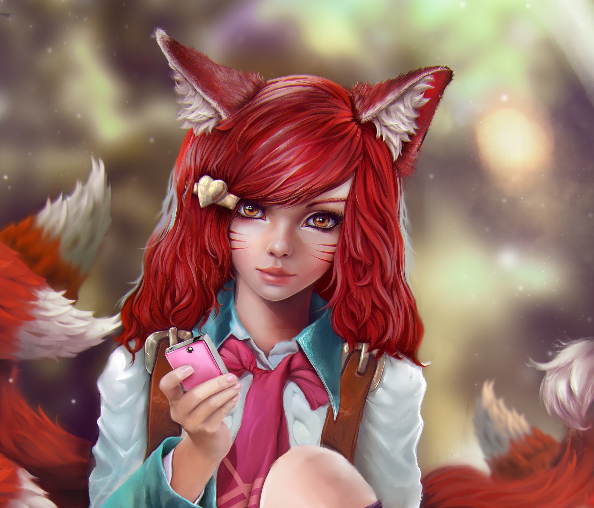 anime, Animal ears, Fox girl Wallpaper