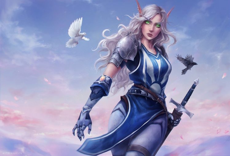 warrior, Fantasy art, Armor, Sword, World of Warcraft HD Wallpaper Desktop Background