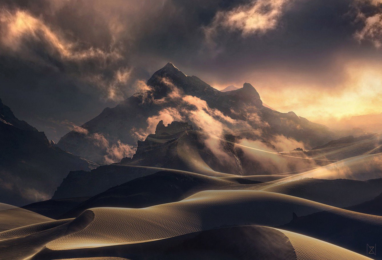 Dast, Mountains, Wind, Sky, Sun Wallpaper