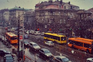 winter, Cityscape, Snow, Buses