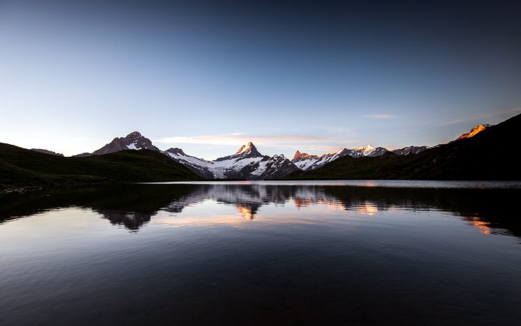 landscape, Mountains, Lake, Sunset HD Wallpaper Desktop Background